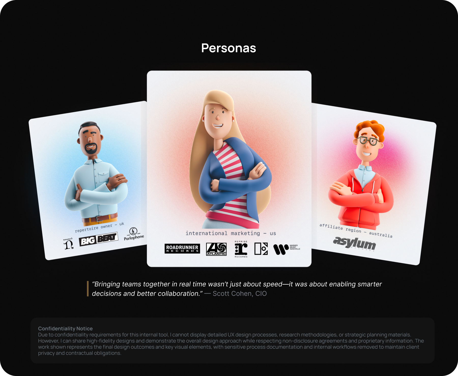 Warner Music Group user research process and personas